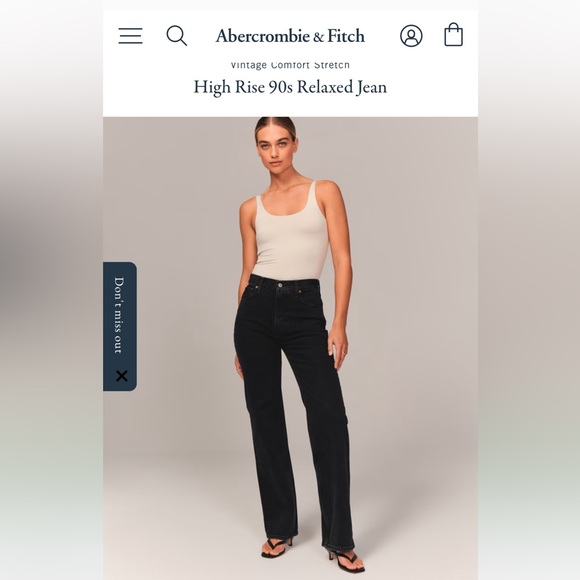 Abercrombie & Fitch Black Straight Leg Jeans - Picture 1 of 4